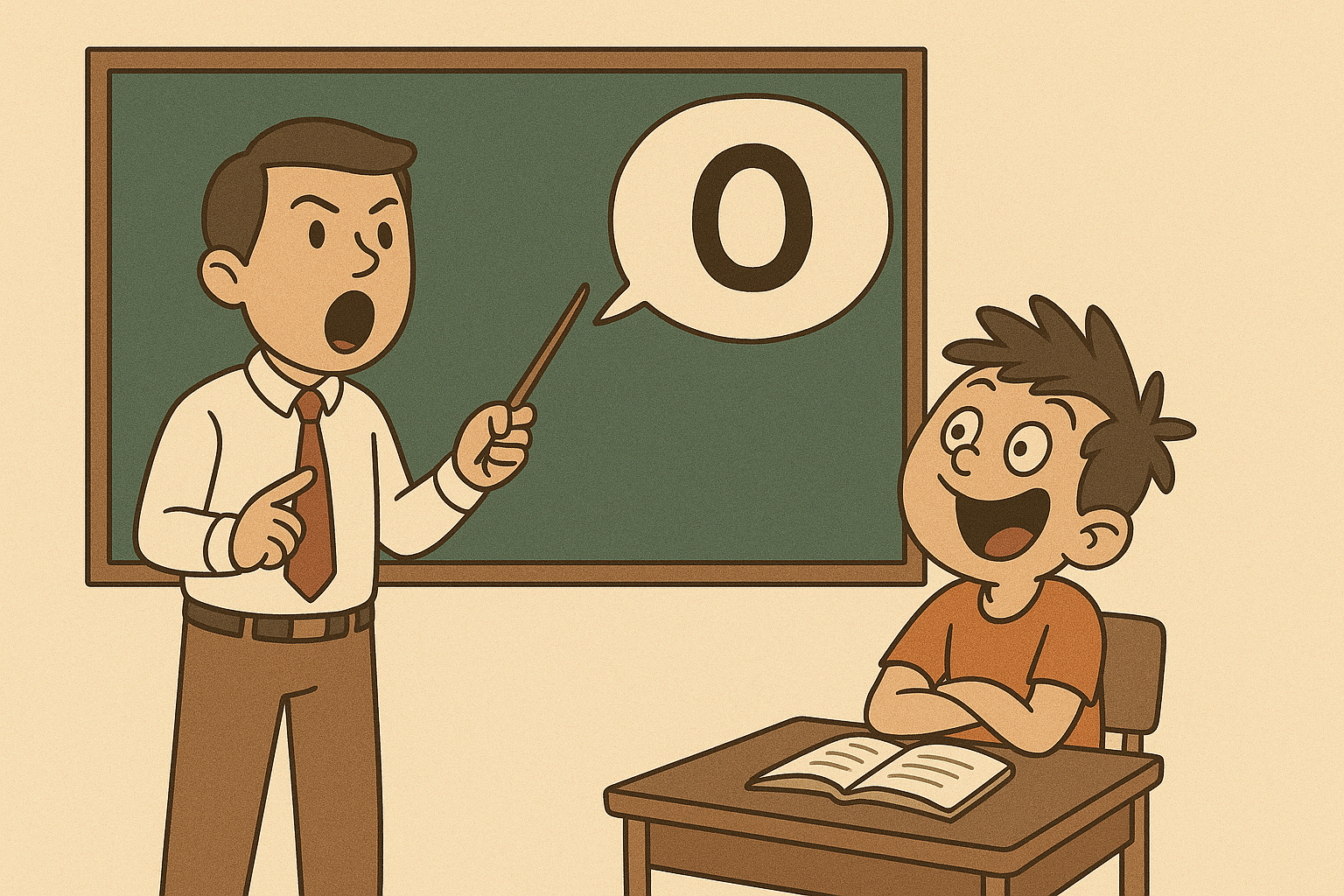 Teacher explaining vowel transformation to student